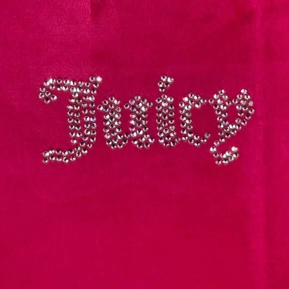 Juicy Couture Track Jacket Hoodie Womens L Pink Velour Hooded Full Zip Y2K Bling - Picture 7 of 11